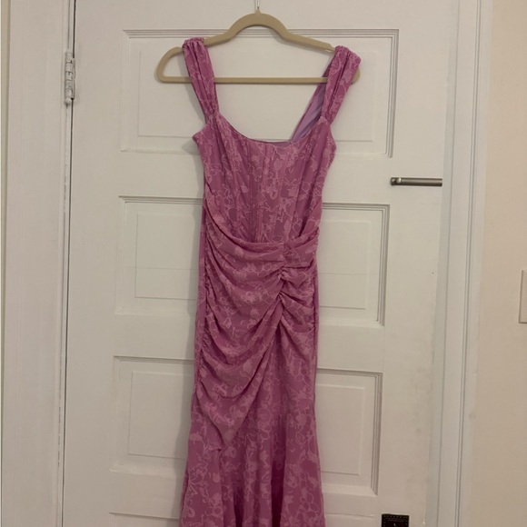 Pink Floral Lace Midi Dress - Picture 6 of 8